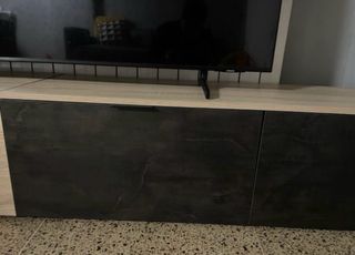 Mueble de comedor TV modular madera negro y marrón