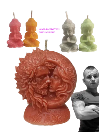 Velas decorativas de Buda y pareja