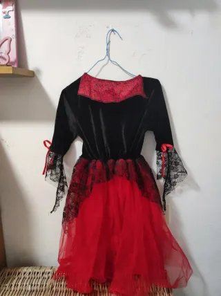 Disfraz Drácula Niña Negro/Rojo 140 cm