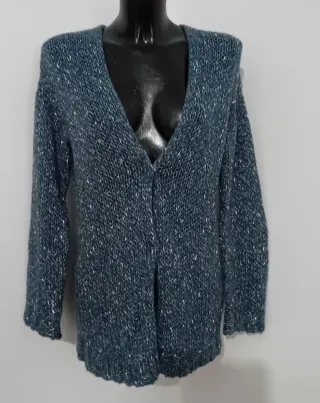Cardigan Katia L Lana Blu Argento