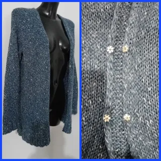 Cardigan Katia L Lana Blu Argento