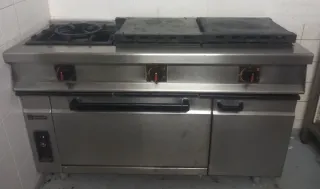 Cocina industrial 3 fuegos y horno