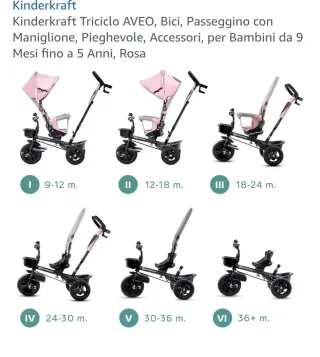 Triciclo modulabile rosa