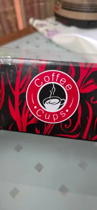 Set 6 tazzine caffè con piattini a forma di foglia