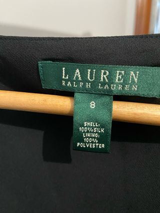 Vestido de cóctel en seda negro Ralph Lauren