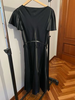 Vestido de cóctel en seda negro Ralph Lauren