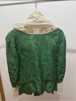 Traje de huertana / fallera verde y blanco