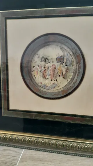 Juego de 2 cuadros decorativos dorados