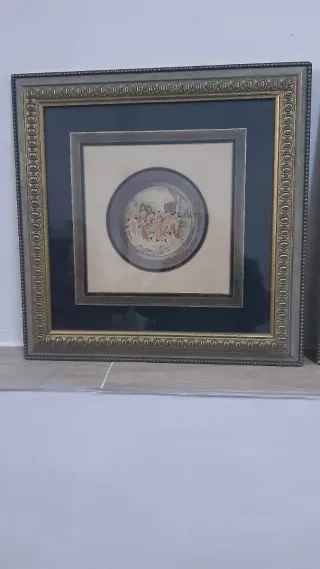 Juego de 2 cuadros decorativos dorados