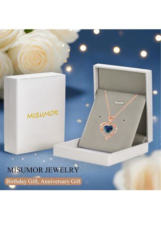 Collar Corazón Azul en Plata