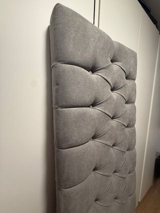 Cabecero Cama Tapizado Gris 190x56cm