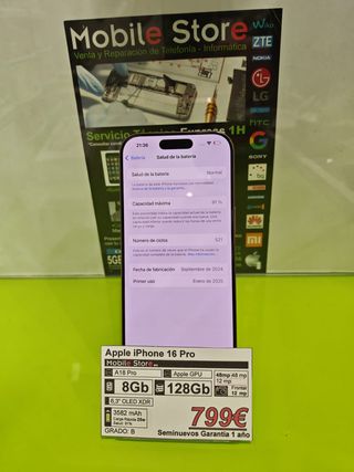 Apple iPhone 16 Pro 128GB Oro