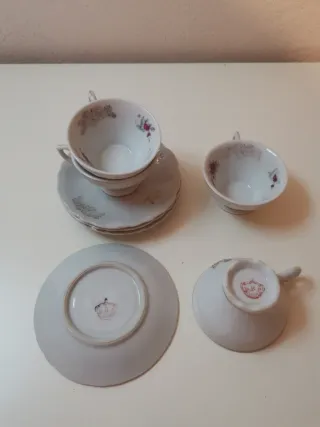 Set 4 Tazzine Porcellana Vintage Fiori