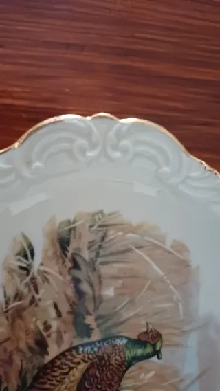 FUENTE PORCELANA LIMOGES AVES