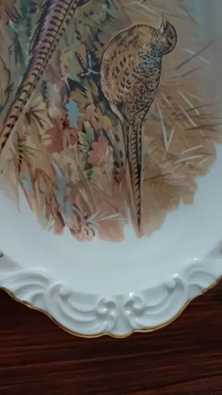 FUENTE PORCELANA LIMOGES AVES