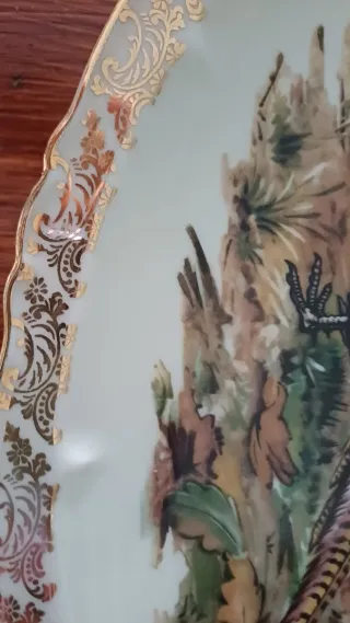 FUENTE PORCELANA LIMOGES AVES