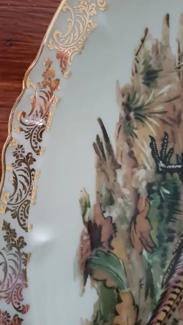 FUENTE PORCELANA LIMOGES AVES