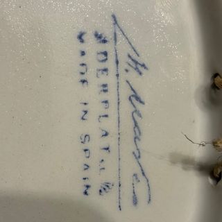 Platos de cerámica (2) con dibujo de ciervo