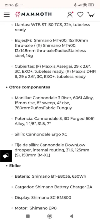 Ebike Cannondale Moterra Neo S1.