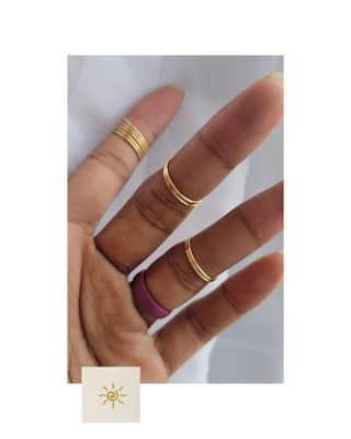 Anillos dorados plateados espiral hippie boho