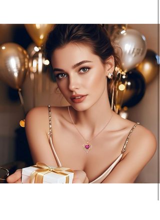 Collar Corazón Rosa Plata ley 925