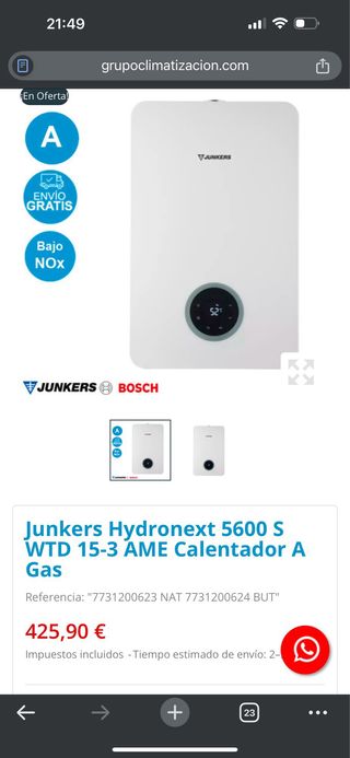 Junkers Bosch Termo Hydronext 5600 S