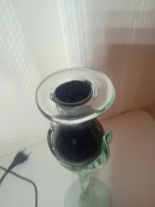 Portavelas de cristal Murano negro