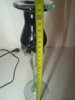 Portavelas de cristal Murano negro