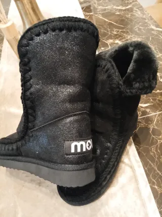Mou stivali neri glitter donna