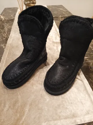 Mou stivali neri glitter donna