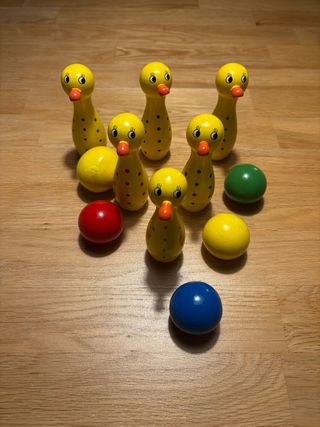 Juego Bolos Patitos Madera Infantil