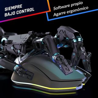 Ratón Inalámbrico RGB Recargable Negro