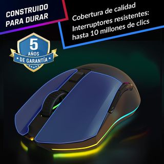 Ratón Inalámbrico RGB Recargable Negro