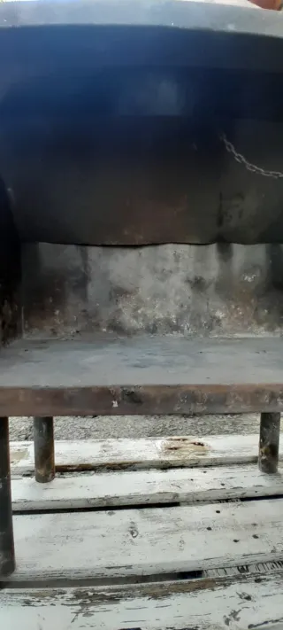 Chimenea estufa fuego a tierra chimenea leña