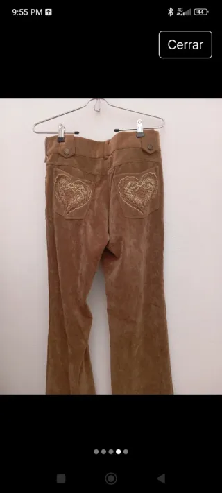 Pantalón de gamuza con bordado