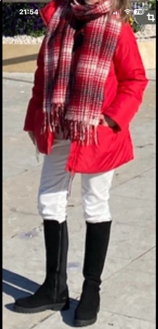 Chaqueta plumífero Tommy Hilfiger roja mujer