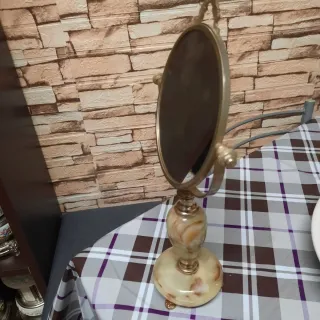 Specchio da tavolo vintage in onice