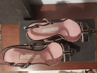 Pura Lopez Tacones Negros Talla 38