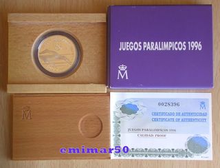 Moneda 1000 Pesetas Plata Paralímpicos 1996