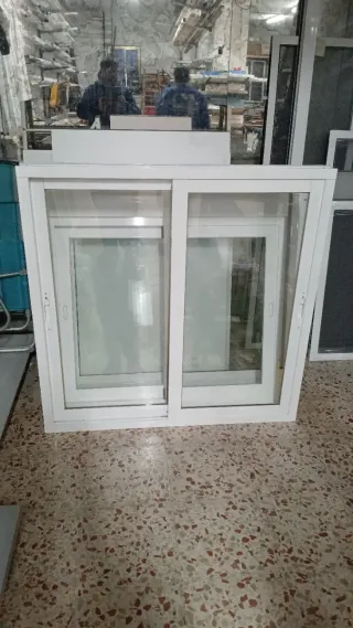Ventana corredera aluminio blanco cristal