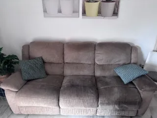 Sofá reclinable 3 plazas beige