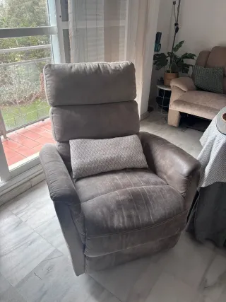 Sofá reclinable 3 plazas beige