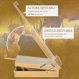 Caballete mesa madera plegable cajón