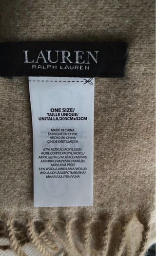 Bufanda Ralph Lauren Beige con Bolsillos