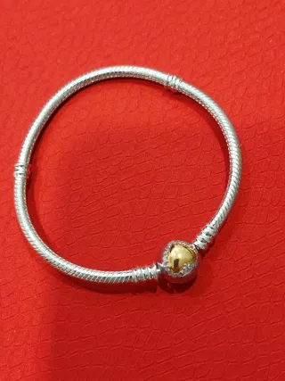 Pulsera de plata de ley 925 con cierre corazón
