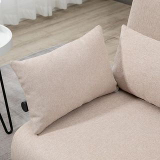 Sofá Cama 2 Plazas 3 en 1 Convertible en Sillón Reclinable con Respaldo Regulable y 4 Cojines Acolchados, 102X82X81 Cm, Beige