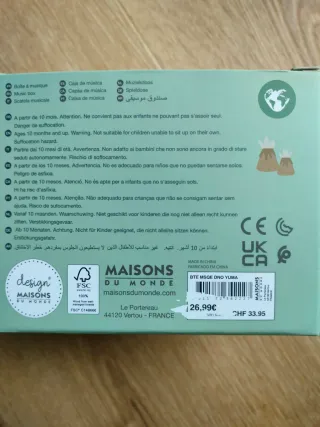 Caja de música infantil dinosaurios