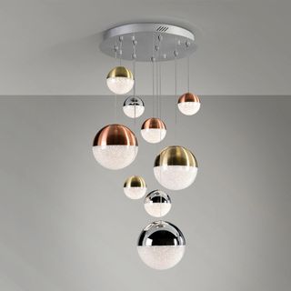 Lámpara Colgante LED Esfera Tricolor 9 Luces