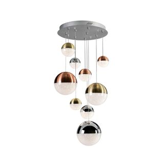 Lámpara Colgante LED Esfera Tricolor 9 Luces