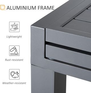 Mesa de Jardín Extensible para 8-10 Personas con Estructura de Aluminio, 135-270X90X75Cm, Gris
